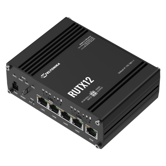 RUT12X Router LTE Cat6 GbE con modem dual